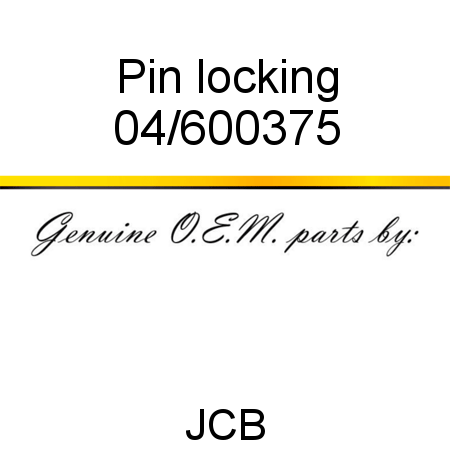 Pin, locking 04/600375