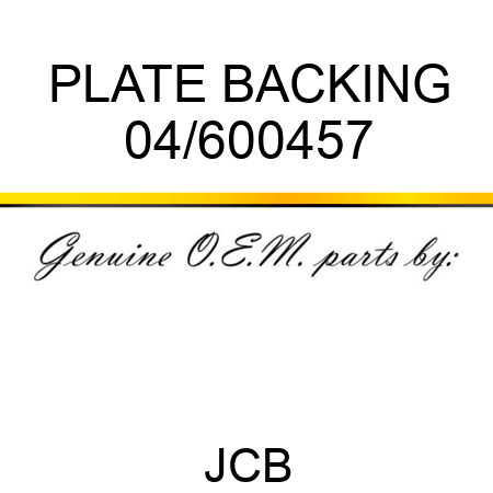 PLATE BACKING 04/600457