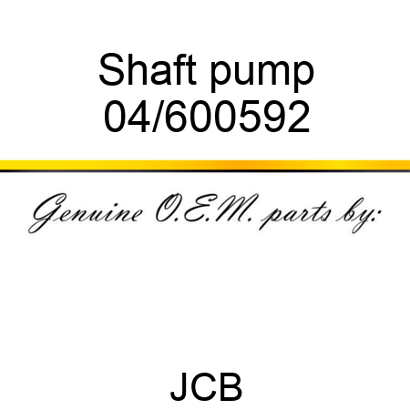 Shaft pump 04/600592