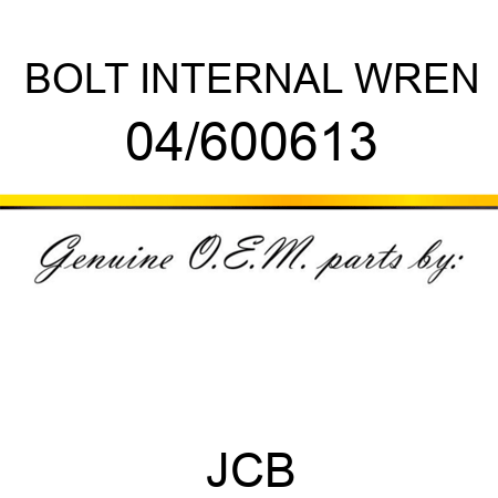 BOLT INTERNAL WREN 04/600613