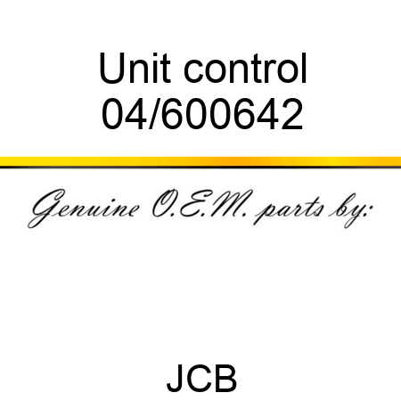 Unit control 04/600642