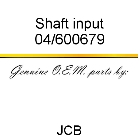 Shaft, input 04/600679