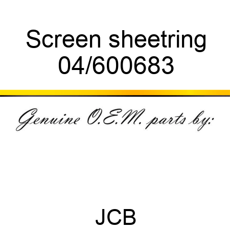 Screen sheet,ring 04/600683