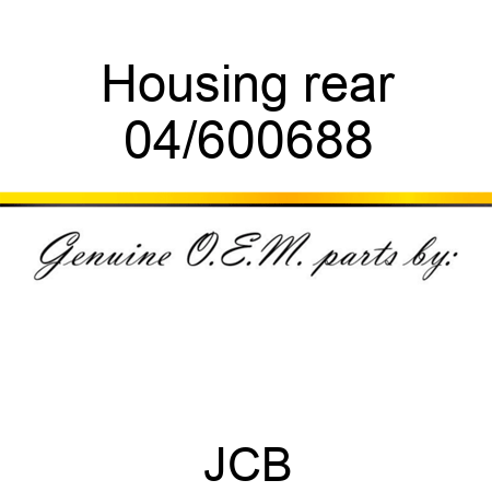 Housing rear 04/600688