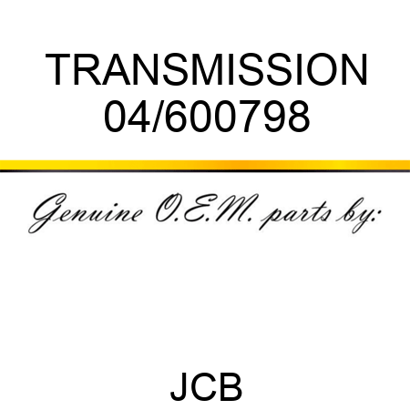 TRANSMISSION 04/600798