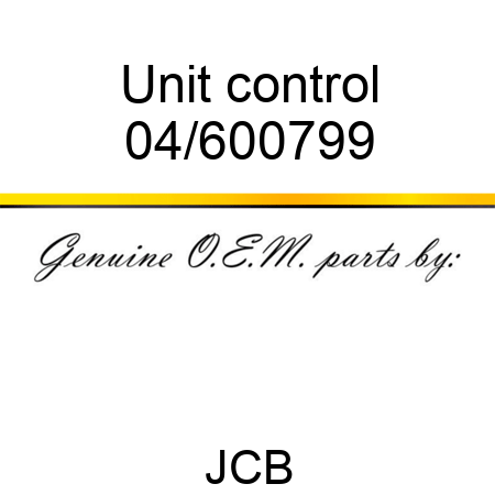 Unit control 04/600799