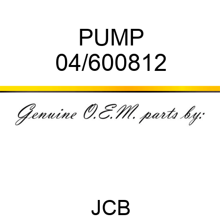 PUMP 04/600812