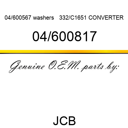 04/600567 washers + 332/C1651 CONVERTER 04/600817