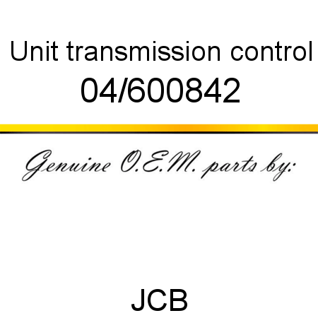 Unit, transmission control 04/600842