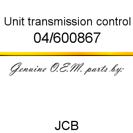 Unit, transmission control 04/600867
