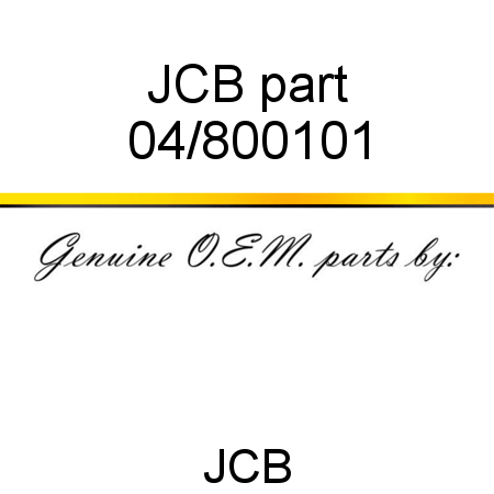 JCB part 04/800101