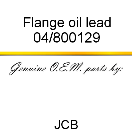 Flange, oil lead 04/800129