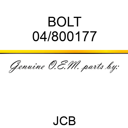 BOLT 04/800177