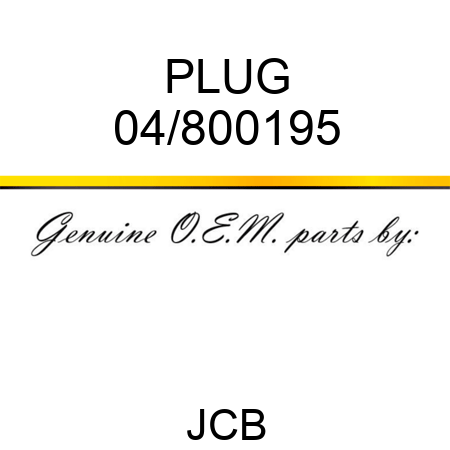 PLUG 04/800195