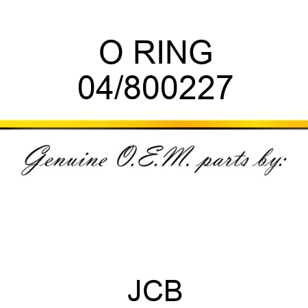 O RING 04/800227