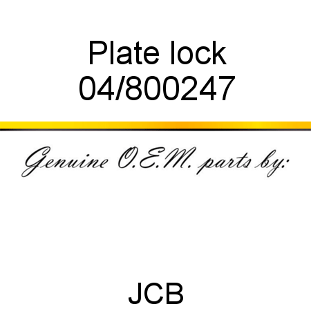 Plate, lock 04/800247