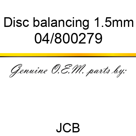 Disc, balancing 1.5mm 04/800279