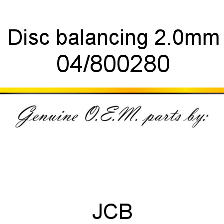 Disc, balancing 2.0mm 04/800280