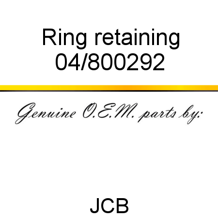 Ring, retaining 04/800292