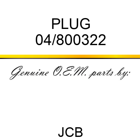 PLUG 04/800322