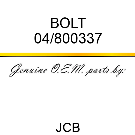 BOLT 04/800337