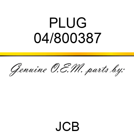 PLUG 04/800387