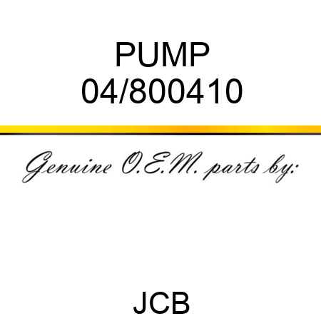 PUMP 04/800410
