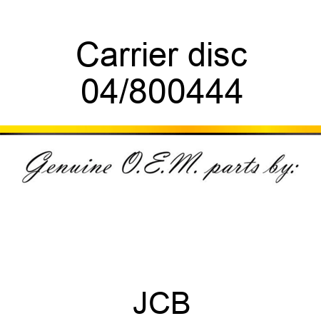 Carrier disc 04/800444