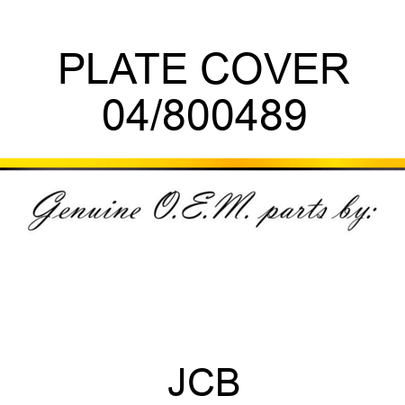 PLATE COVER 04/800489