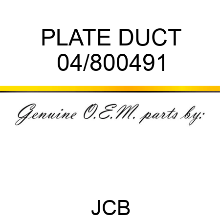 PLATE DUCT 04/800491