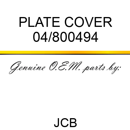 PLATE COVER 04/800494