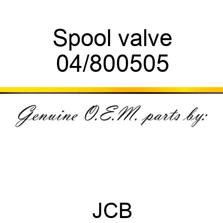 Spool valve 04/800505