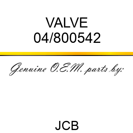 VALVE 04/800542