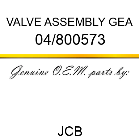 VALVE ASSEMBLY GEA 04/800573