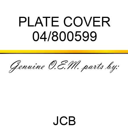 PLATE COVER 04/800599