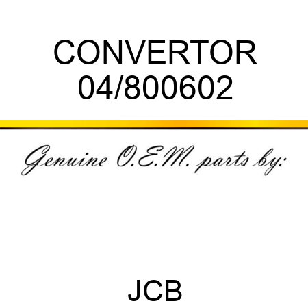 CONVERTOR 04/800602