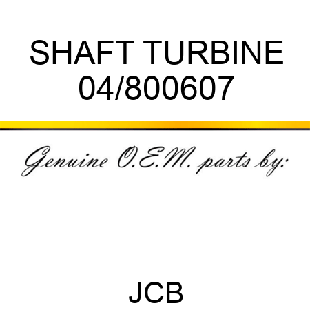 SHAFT TURBINE 04/800607