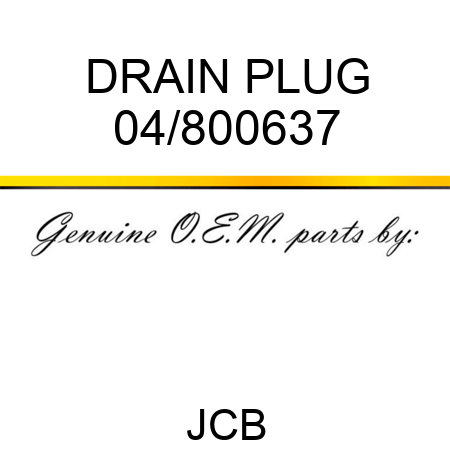 DRAIN PLUG 04/800637