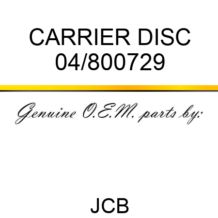 CARRIER DISC 04/800729