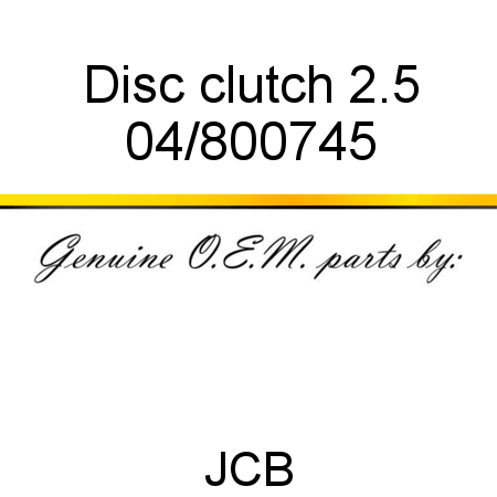 Disc, clutch, 2.5 04/800745