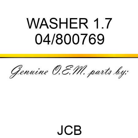 WASHER 1.7 04/800769