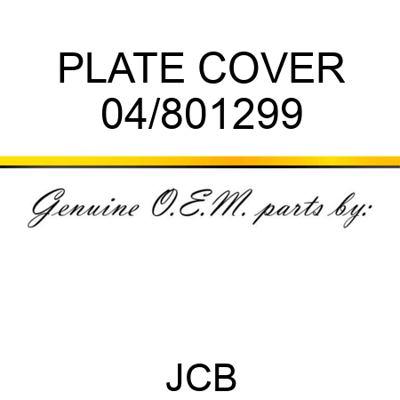 PLATE COVER 04/801299