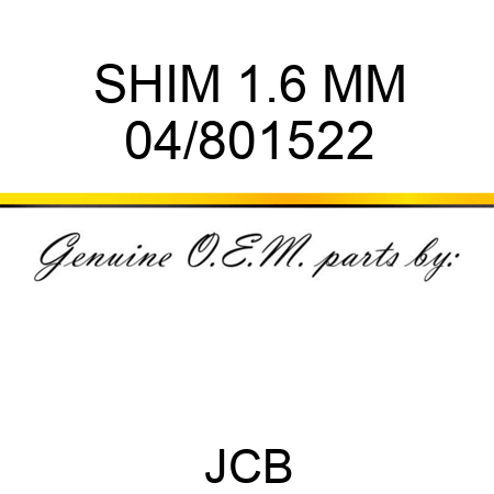 SHIM 1.6 MM 04/801522