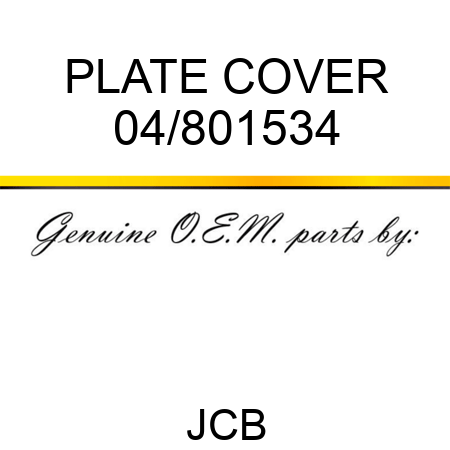 PLATE COVER 04/801534