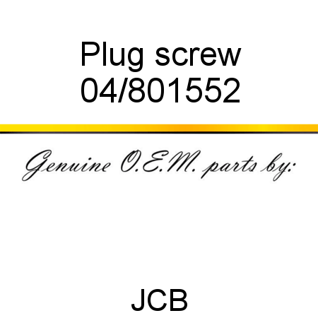 Plug, screw 04/801552