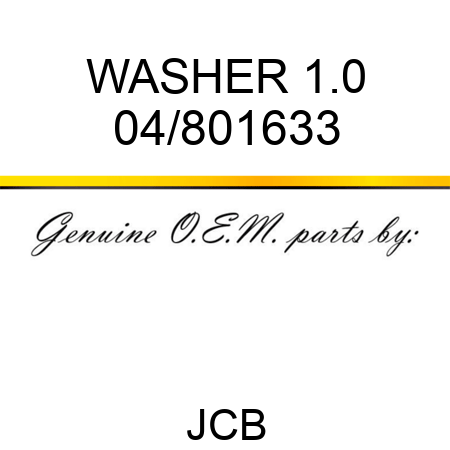 WASHER 1.0 04/801633