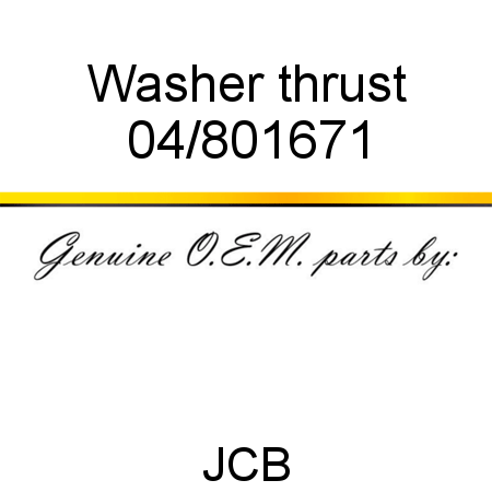 Washer, thrust 04/801671