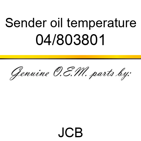 Sender, oil temperature 04/803801