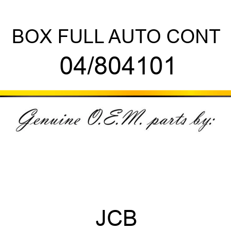 BOX FULL AUTO CONT 04/804101