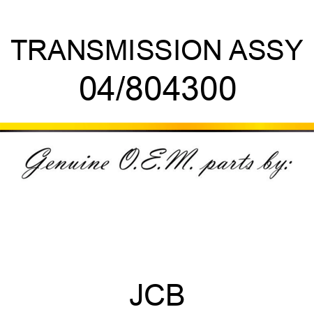 TRANSMISSION ASSY 04/804300